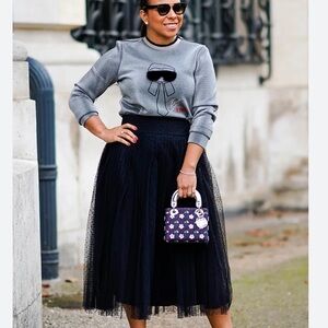 WHO WHAT WEAR Tulle Overlay Maxi Skirt